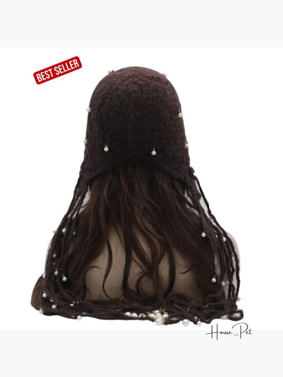 Crochet Slouchy Beanie Hat with Tassel Chunky Knit Skull Cap main image 7